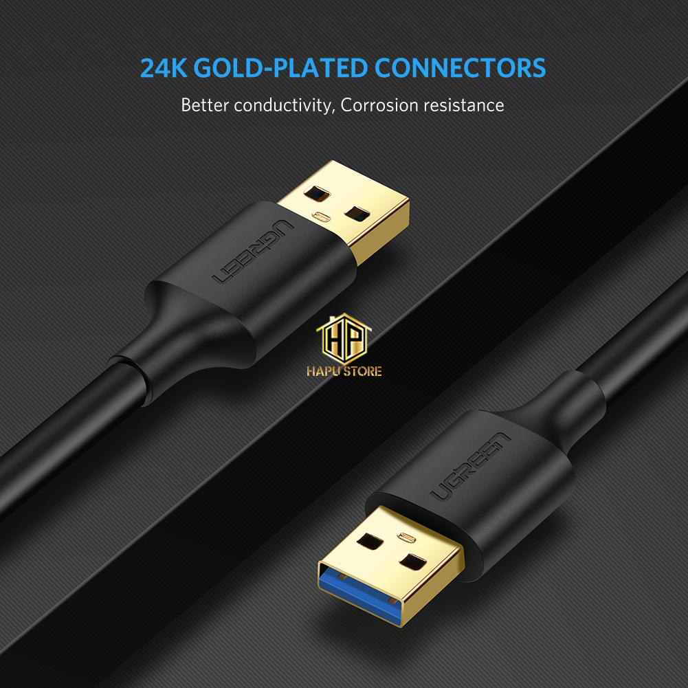 Cáp USB 2 đầu đực Ugreen US128 chuẩn USB 3.0 tốc độ cao chính hãng - Hapustore