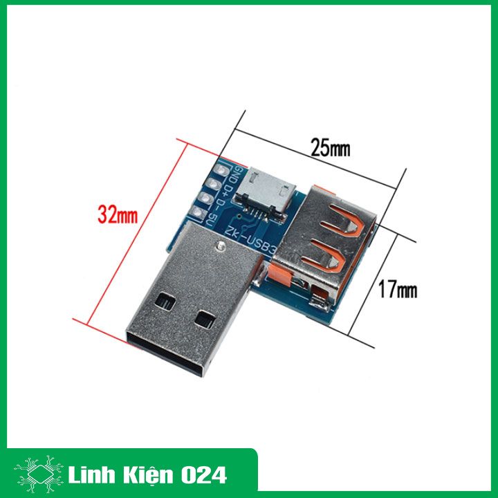 Mạch chuyển đổi usb đực sang usb cái và usb micro