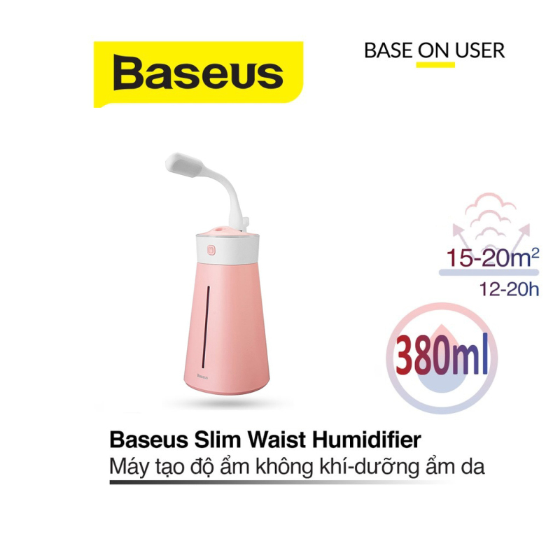 [HCM]Máy tạo ẩm Baseus Slim Waist Humidifier dung tích 380ml với hai chế độ phun sương linh hoạt thích hợp cho mọi không gian