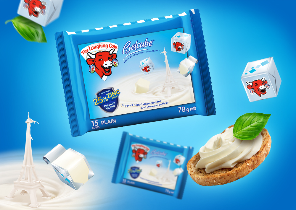 [Siêu thị WinMart] - Phô mai vuông Belcube vị sữa gói 78g