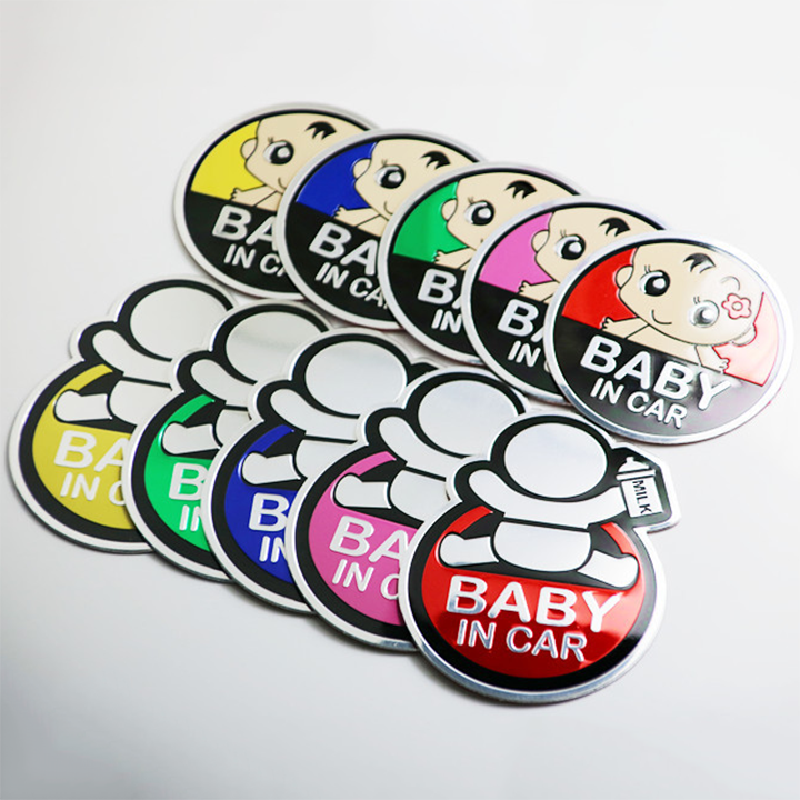 Logo kim loại dán BABY IN CAR