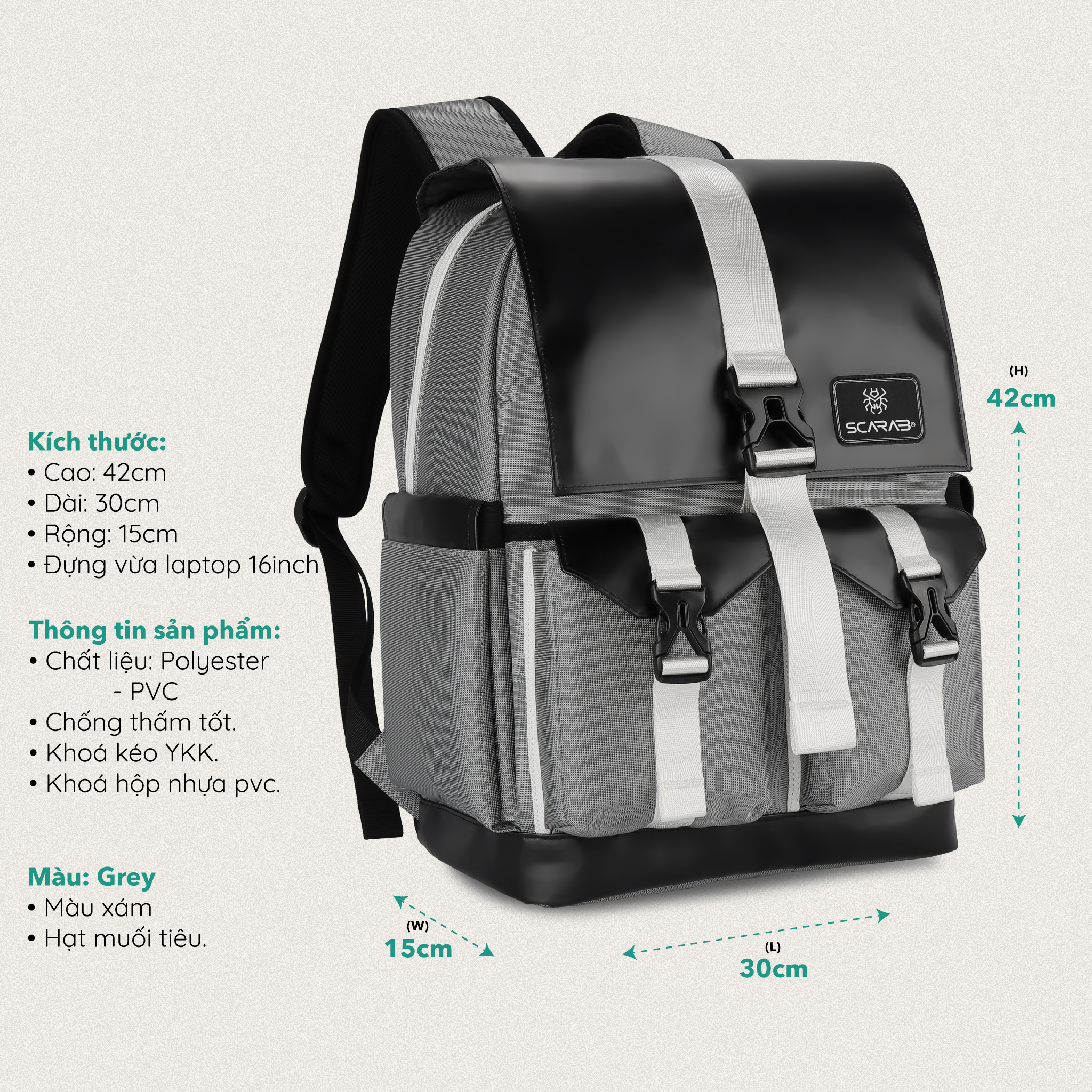 Balo Size Lớn SCARAB - STURDY Backpack Unisex