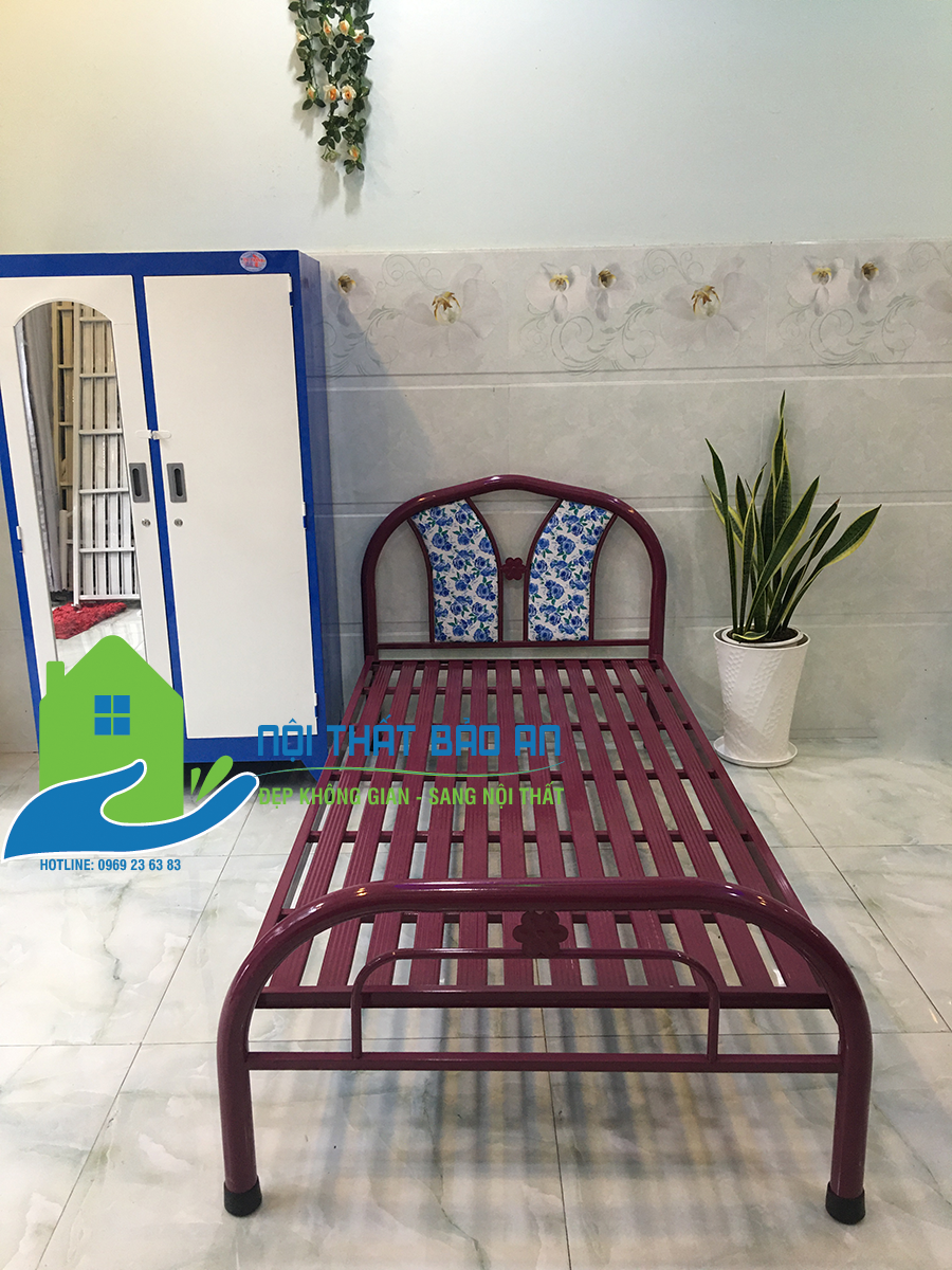 [HCM] Giường sắt hoa văn kích thước 1m2x2m - Bảo An