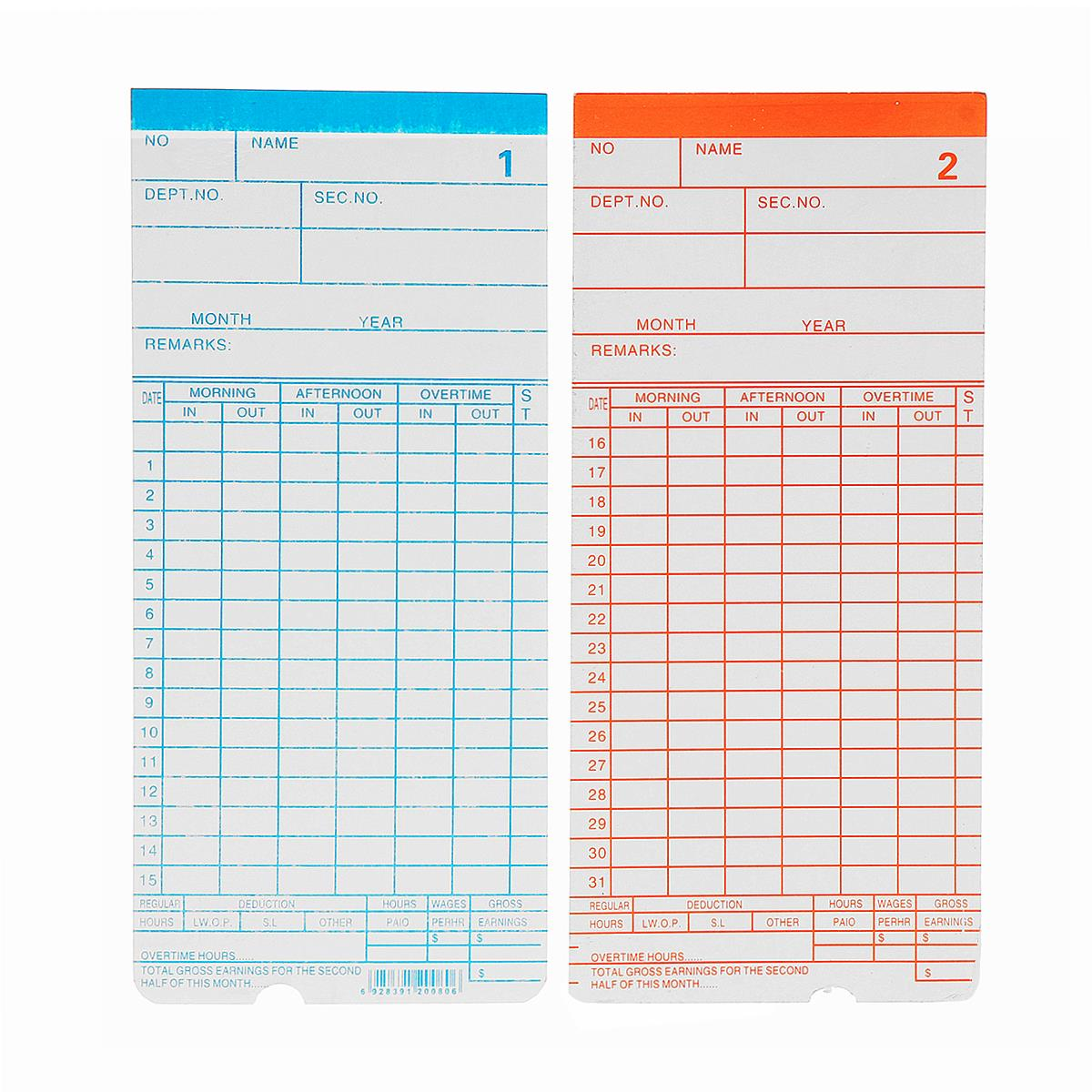 [HCM]Thẻ chấm công hai loại dày(Xấp 50 tờ) và mỏng( xấp 100 tờ)