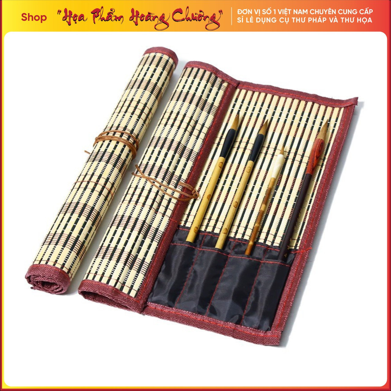 Mành cuốn bút lông thư pháp thư hoạ cở lớn 32x36cm
