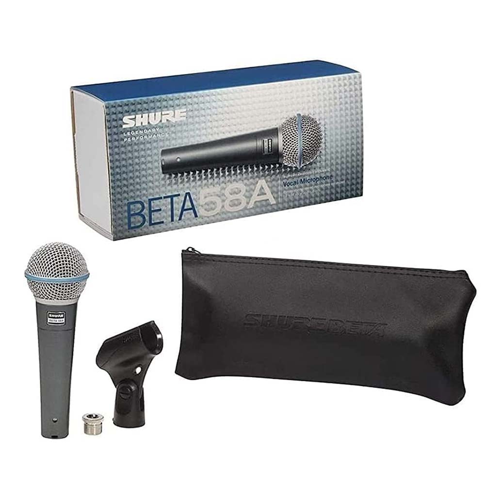 Shure Beta58A Dynamic Handheld Vocal Microphone Super Cardioid Dynamic Dynamic Microphone Wired Microphone Ideal for Vocal/Karaoke/Party