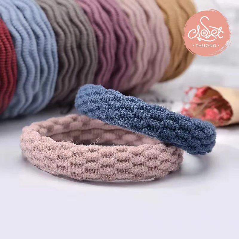 Set 10 Dây buộc tóc, chun buộc tóc, cột tóc phong cách Hàn Quốc nhiều màu DC01