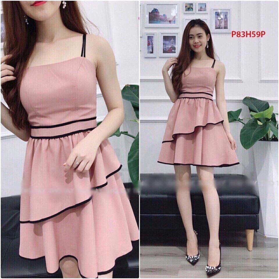 Đầm xòe 2 dây 2 tầng xinh đẹp