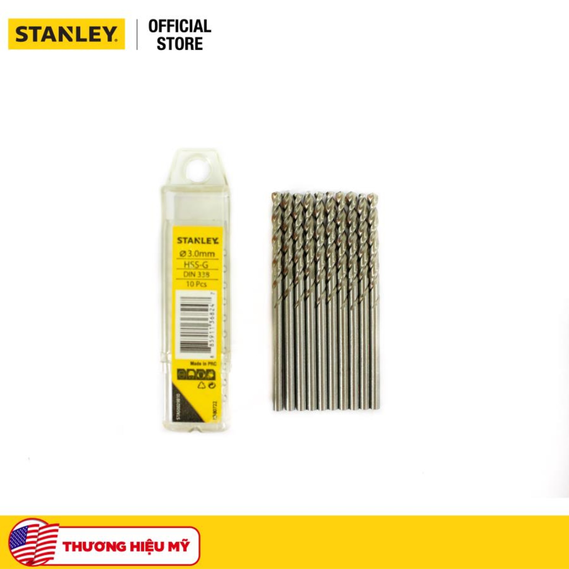Mũi khoan sắt 3mm HSS Stanley STA50029B10