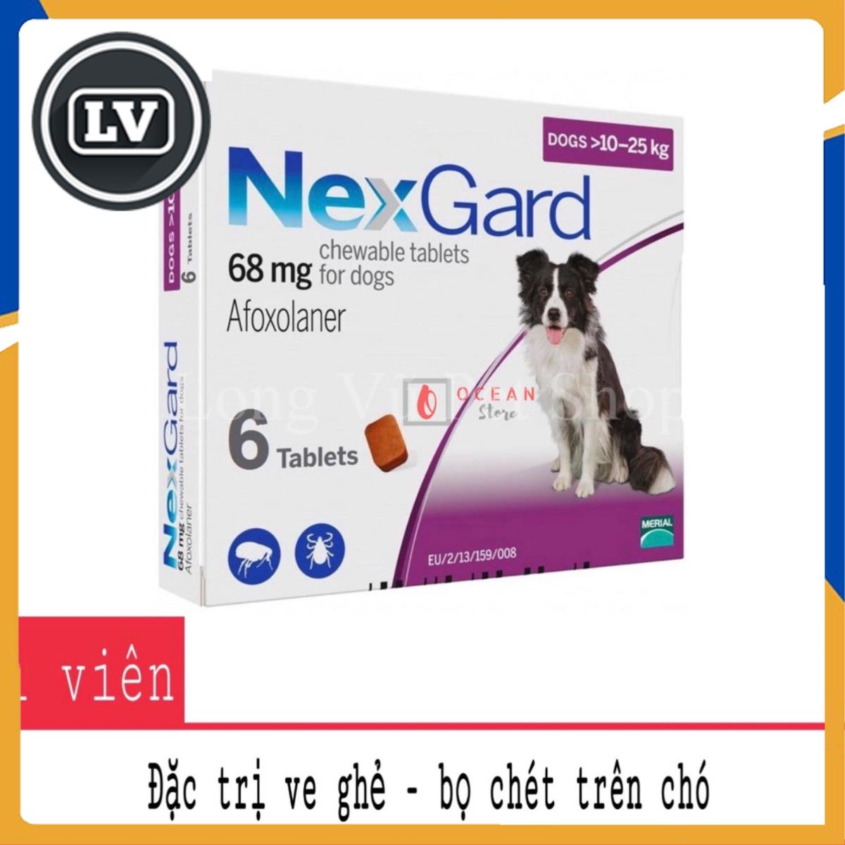Thuốc diệt ve ghẻ, bọ chét trên chó - 1 viên Nexgard cho chó 10-25kg