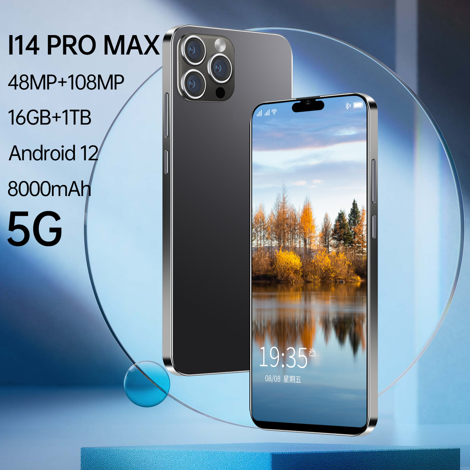 2023 Chính Hãng 100 I14 Pro Max điện thoại di động 6.8 inch Full HD