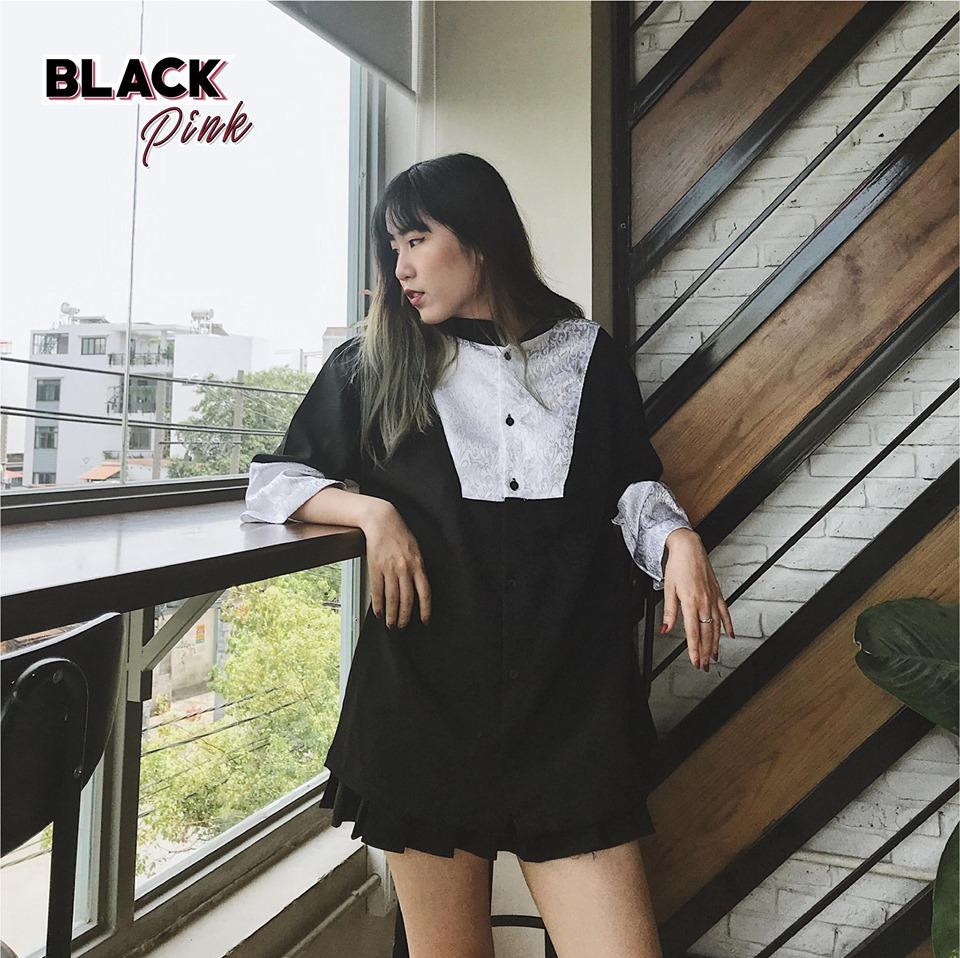 Áo Shanghai mix gấm Cổ Trụ