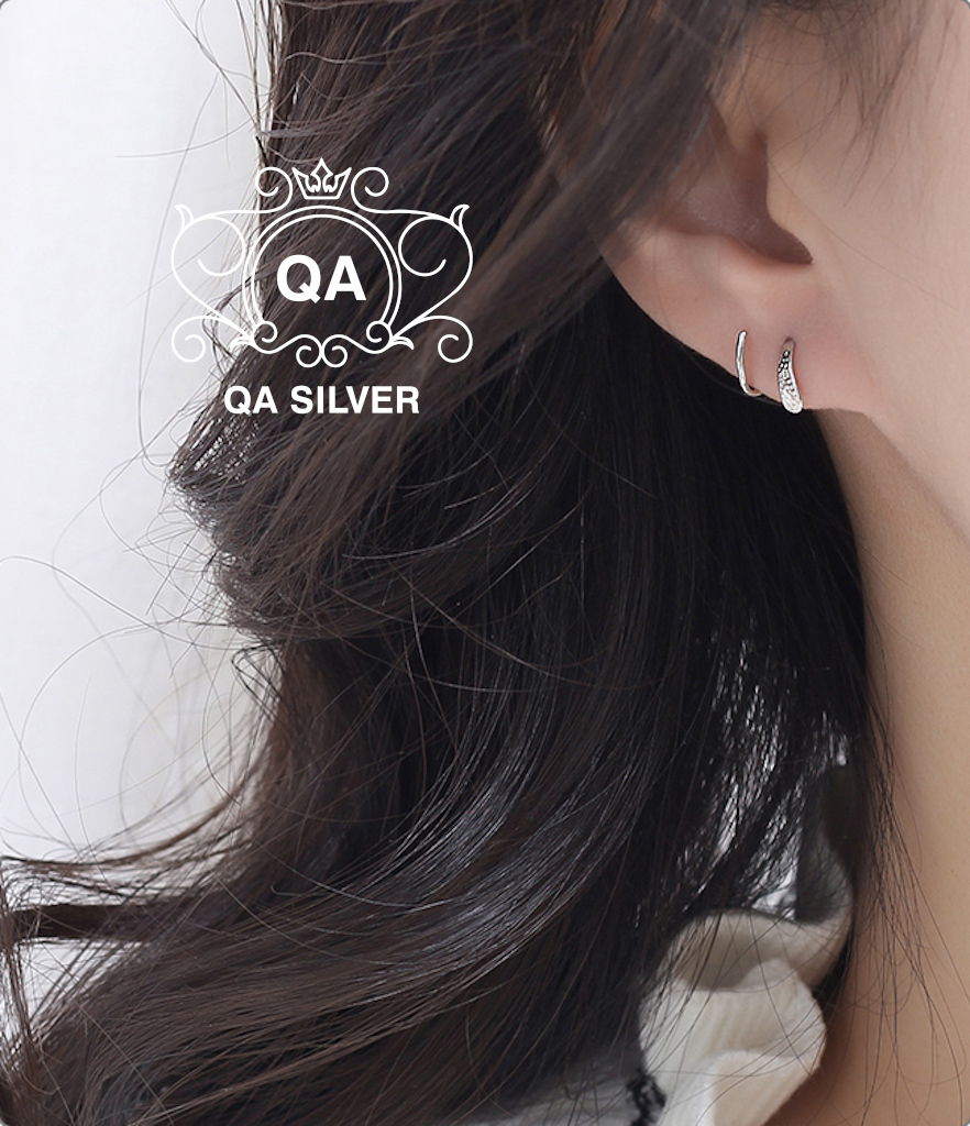 Khuyên tai bạc 925 kẹp vành xoắn ốc bông nữ cuộn S925 HELIX QA SILVER Earrings EA190805