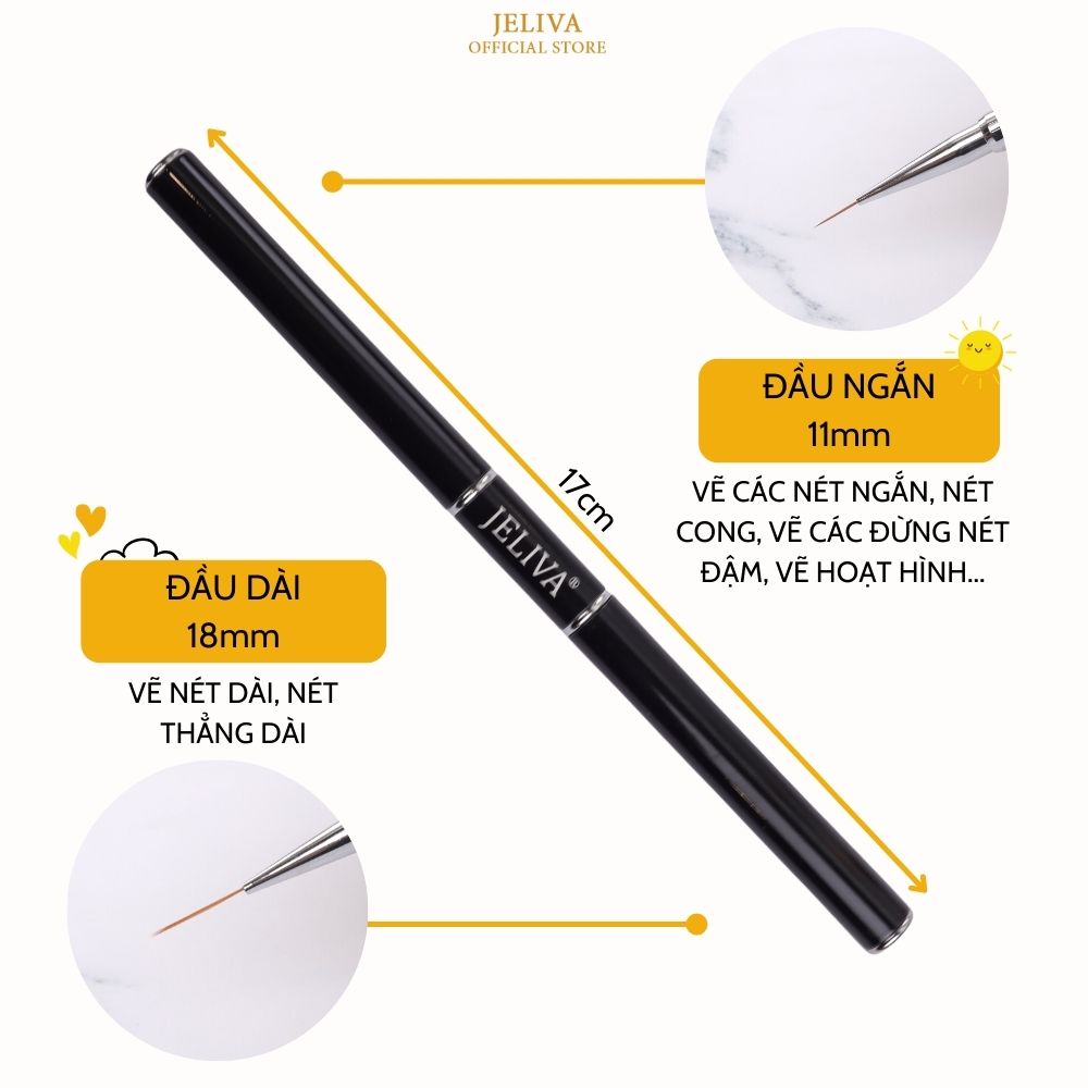 Cọ vẽ nét nail 2 đầu Jeliva