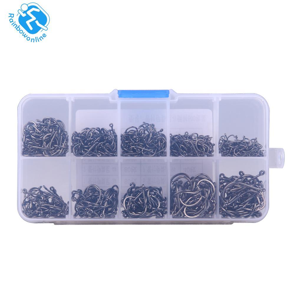 500 cái/hộp thép carbon móc câu cá có lỗ 3 #-12 #-quốc tế
