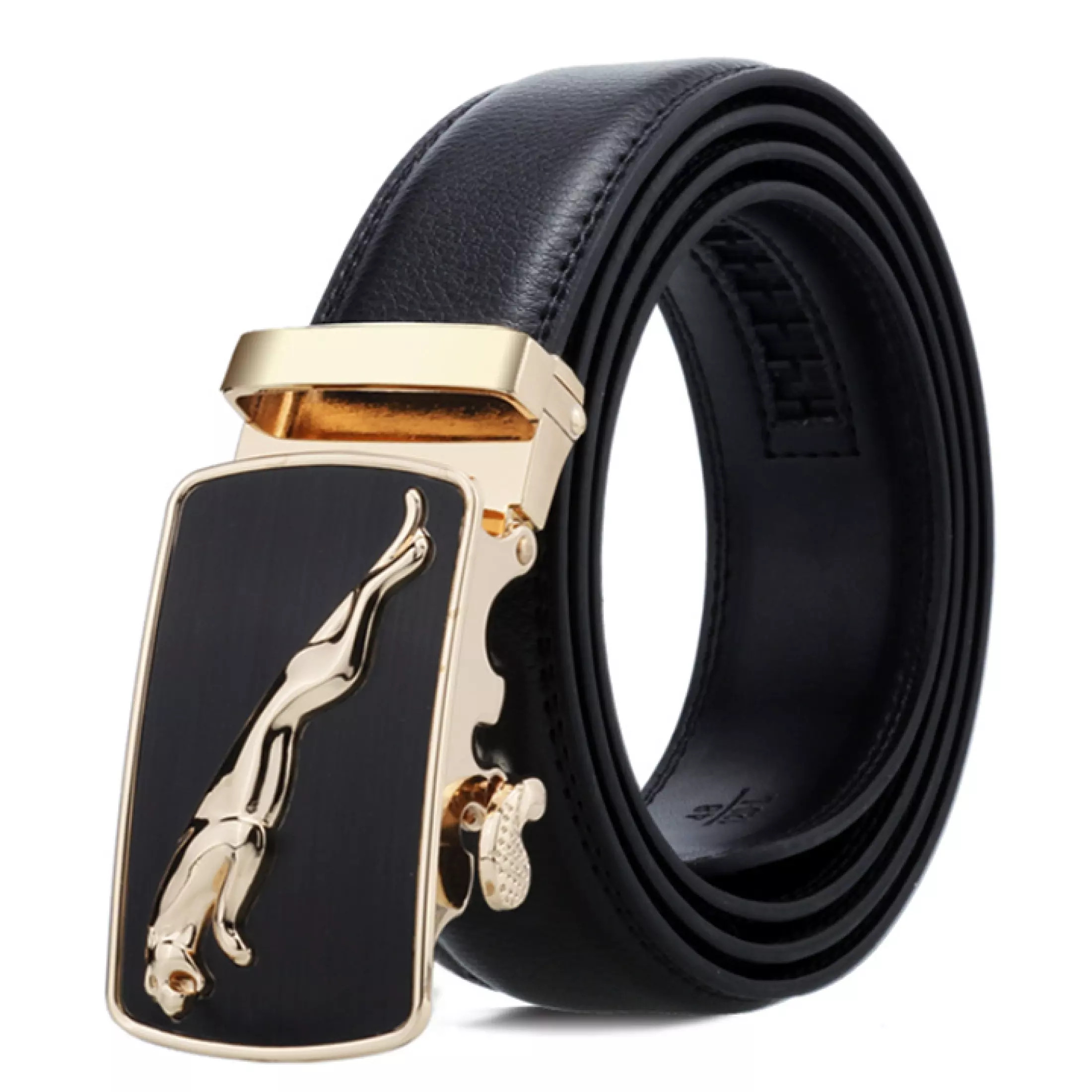 Men's sexy secret black solid leather belt