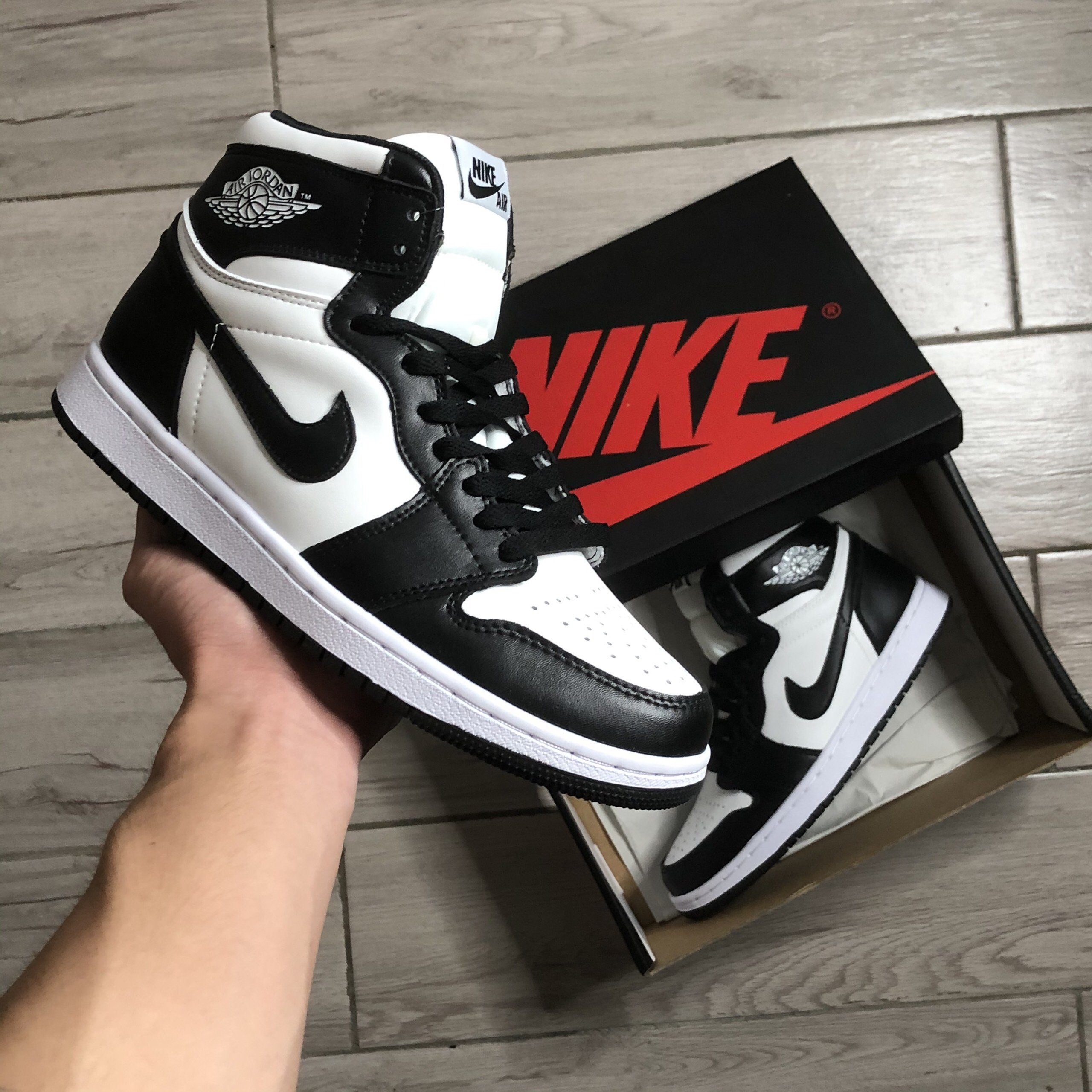 Giày J0rdan 1 High Retro Pandan ( Giày thể thao JD1 đen trắng)