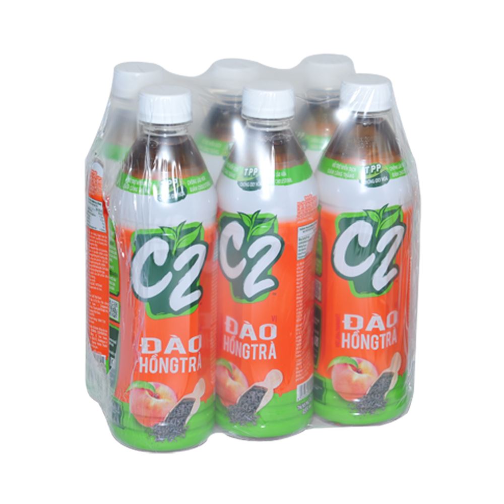 LỐC 6 CHAI TRÀ C2 ĐỦ VỊ 455ML
