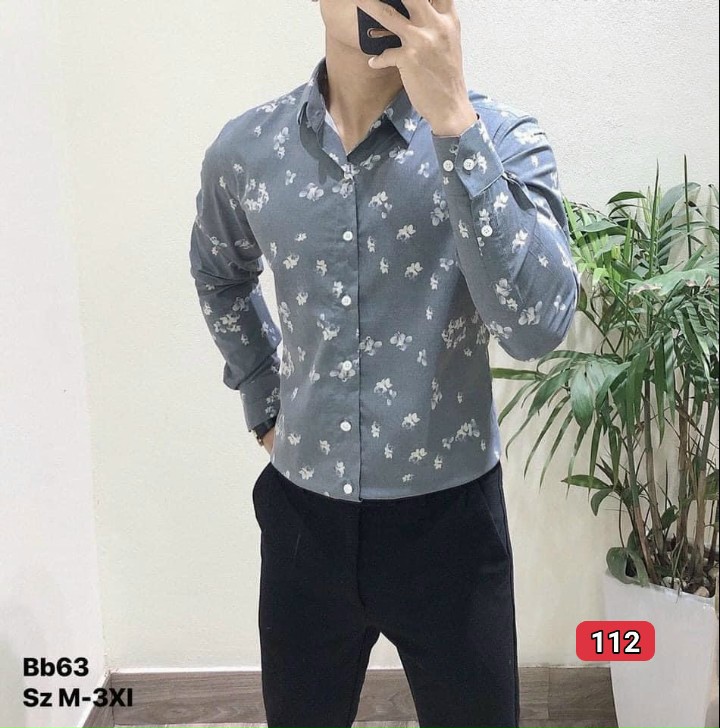 Áo sơ mi nam hoạ tiết cao cấp vải lụa không nhăn , không ra màu , hàng chuẩn shop ( shop tự chụp ) wyn shop vip24 lm11