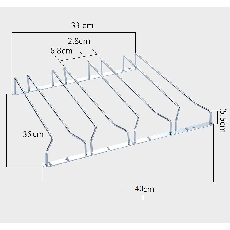 Giá treo ly inox 304 cao cấp 4 hàng