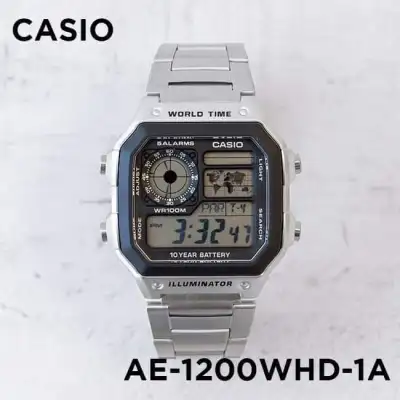 Đồng hồ nam Casio AE 1200-WHD classic chống nước, dây cao su mềm mại, chống nước - Chiller-store