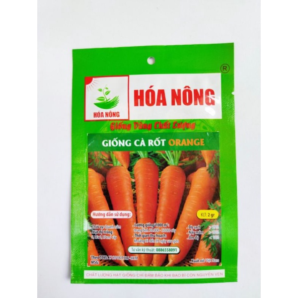 Hạt Giống Cà Rốt Orange Gói 2gr