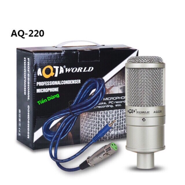Mic thu âm AQ 220 dành cho các sound card dòng micro live stream AQ220 chạy nguồn 5V