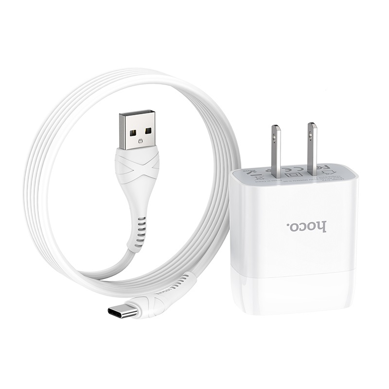 Bộ sạc cáp Hoco C72 cổng USB 2.1A đầu Lightning, Micro, Type-C dây dài 1m