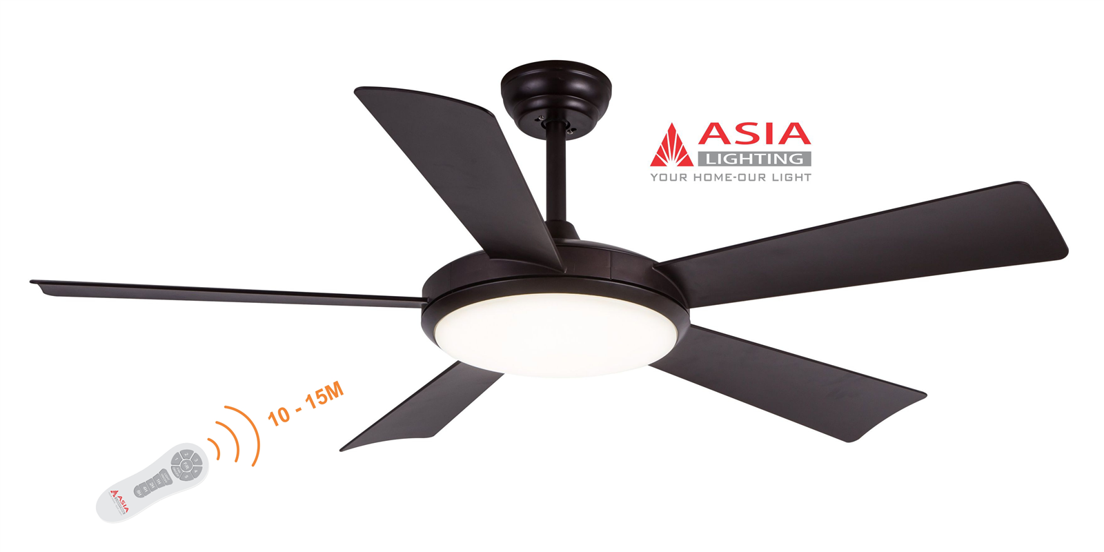Quạt trần đèn cao cấp QT01- ASIA (3 màu: nâu cafe, bạc kiêu sa và trắng sang trọng)[Cam kết hàng chính hãng]