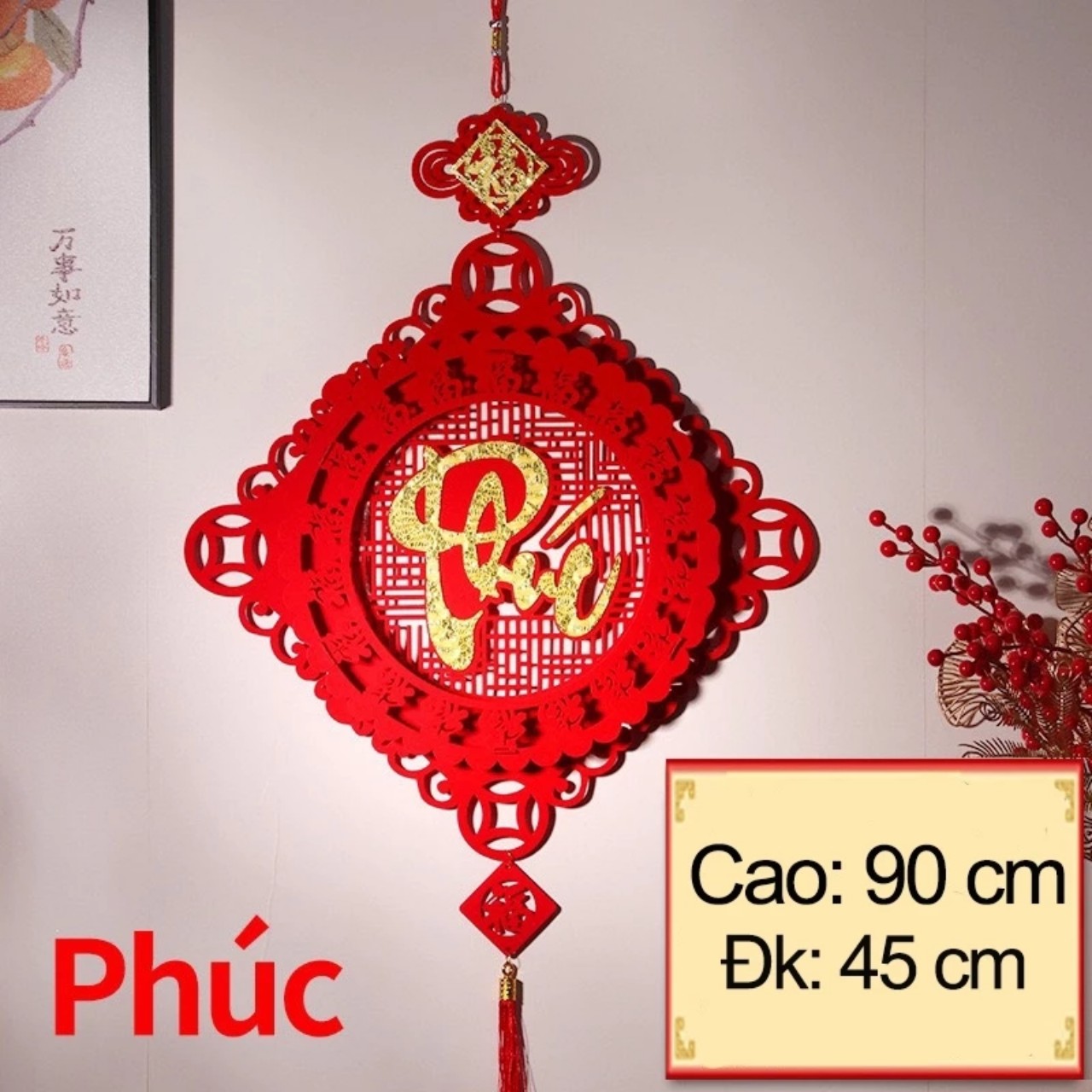 KHÁNH VUÔNG CHỮ PHÚC , LỘC , THỌ , TẾT ( TRANG TRÍ TẾT )