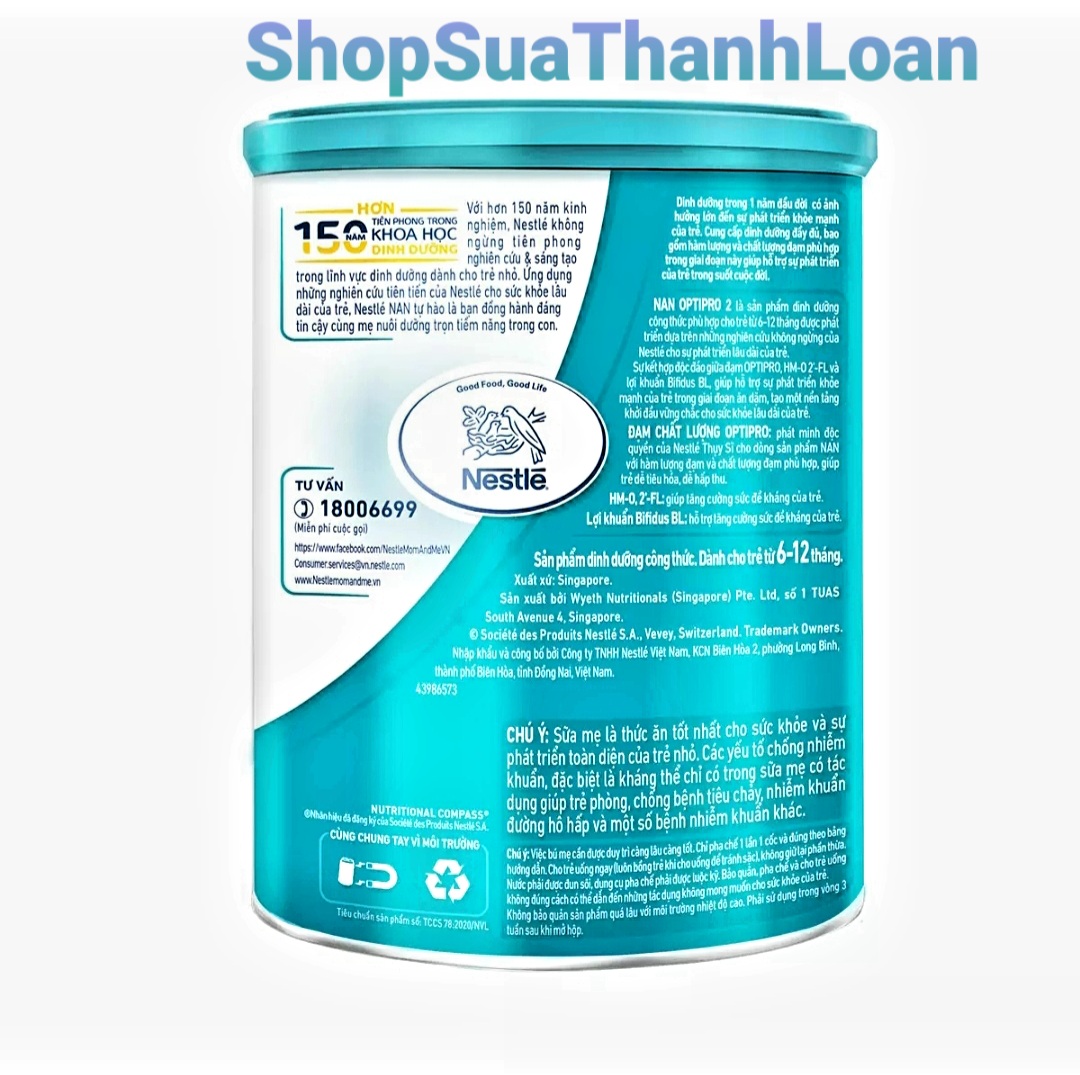 (HSD T11-2024) Sữa Bột Nestle NAN OPTIPRO 2 HM-O Hộp 900g.