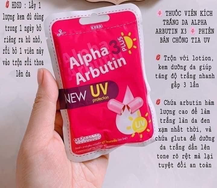 Bột kích trắng và chống nắng Alpha Arbutin 3 plus