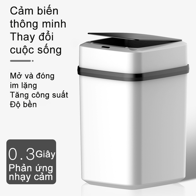 【like-】Thùng rác nhà thông minh, cảm ứng tự động, có nắp, phân loại rác, thùng rác thông minh (bạn cần mua pin AA)