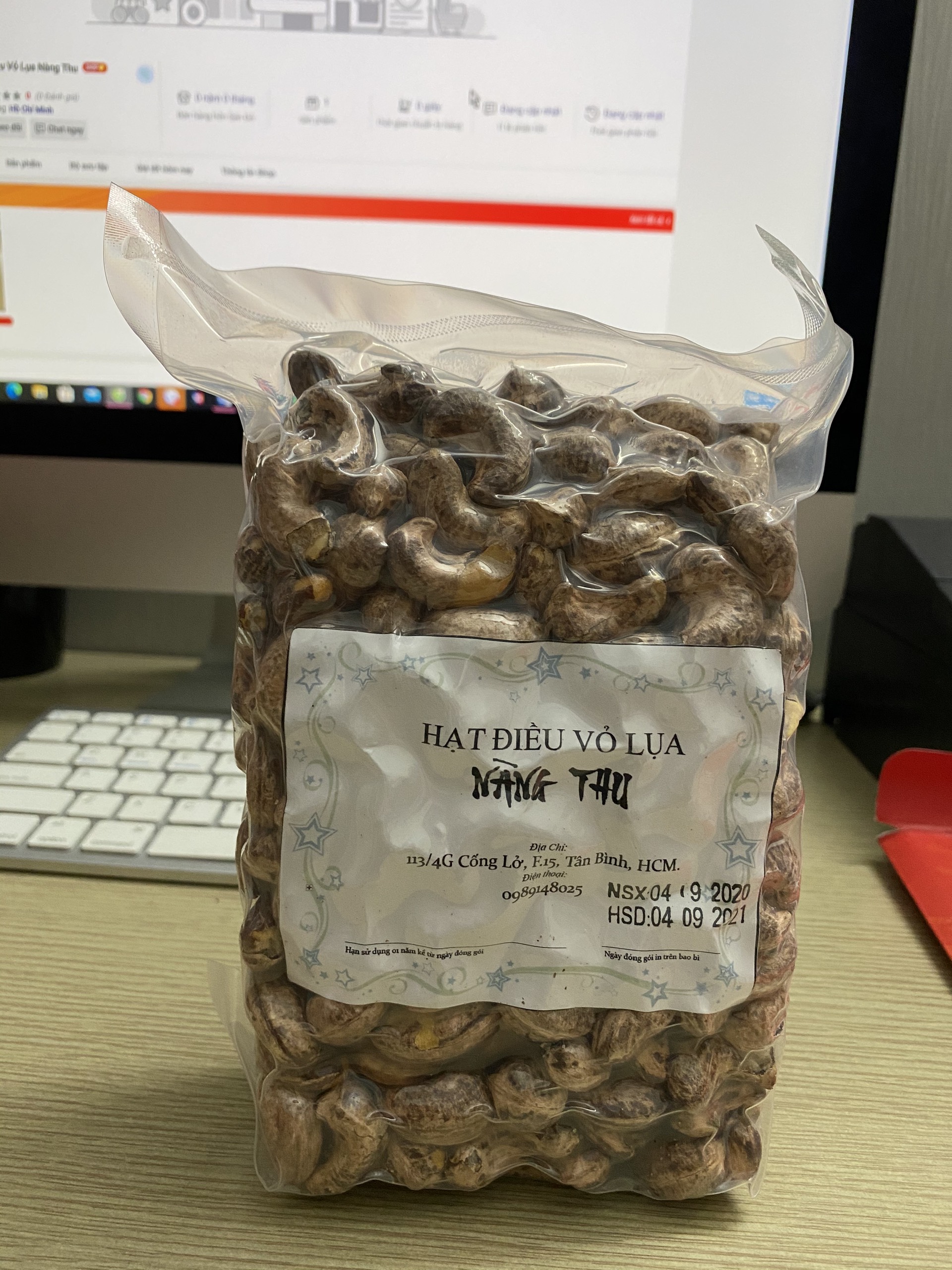 Hạt điều vỏ lụa loại 1 -  gói 500gr