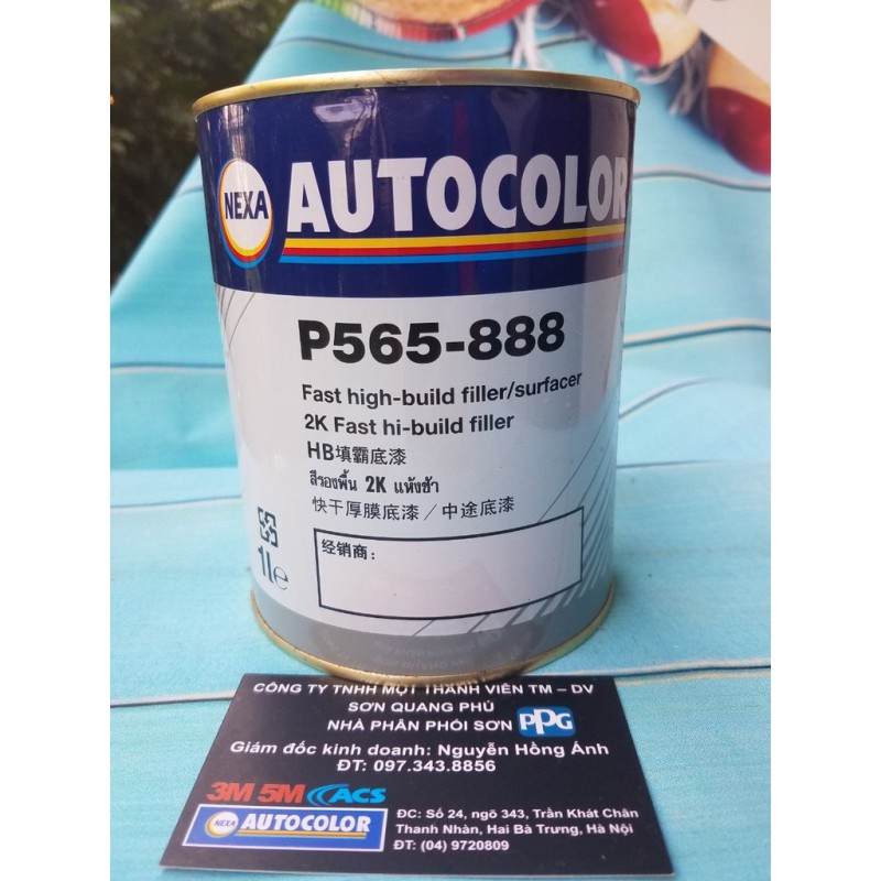 1 Bộ P565-888 Sơn lót 2K màu xám cao cấp Nexa 1L và đóng rắn 0.25L khoảng 2kg