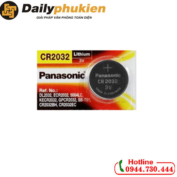 Pin cr2032 panasonic 3v lithium vỉ 1 viên