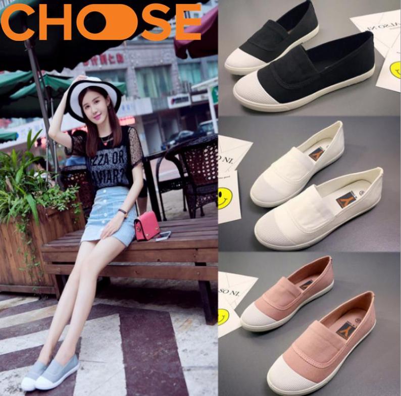 Giày Lười Nữ/Slip-on Vải Mềm Mại Phong Cách Hot Girl Hàn Quốc 0101 giá rẻ