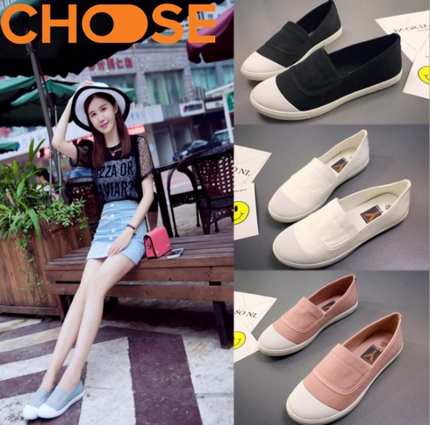 Giày Lười Nữ/Slip-On, Chất Liệu Vải Mềm Mại, Phong Cách Hot Girl Hàn Quốc 0101, Kiểu Dáng Trẻ Trung Thanh Lịch giá rẻ