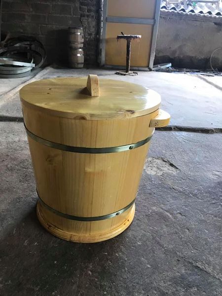 thùng đựng gạo gỗ thông 20kg