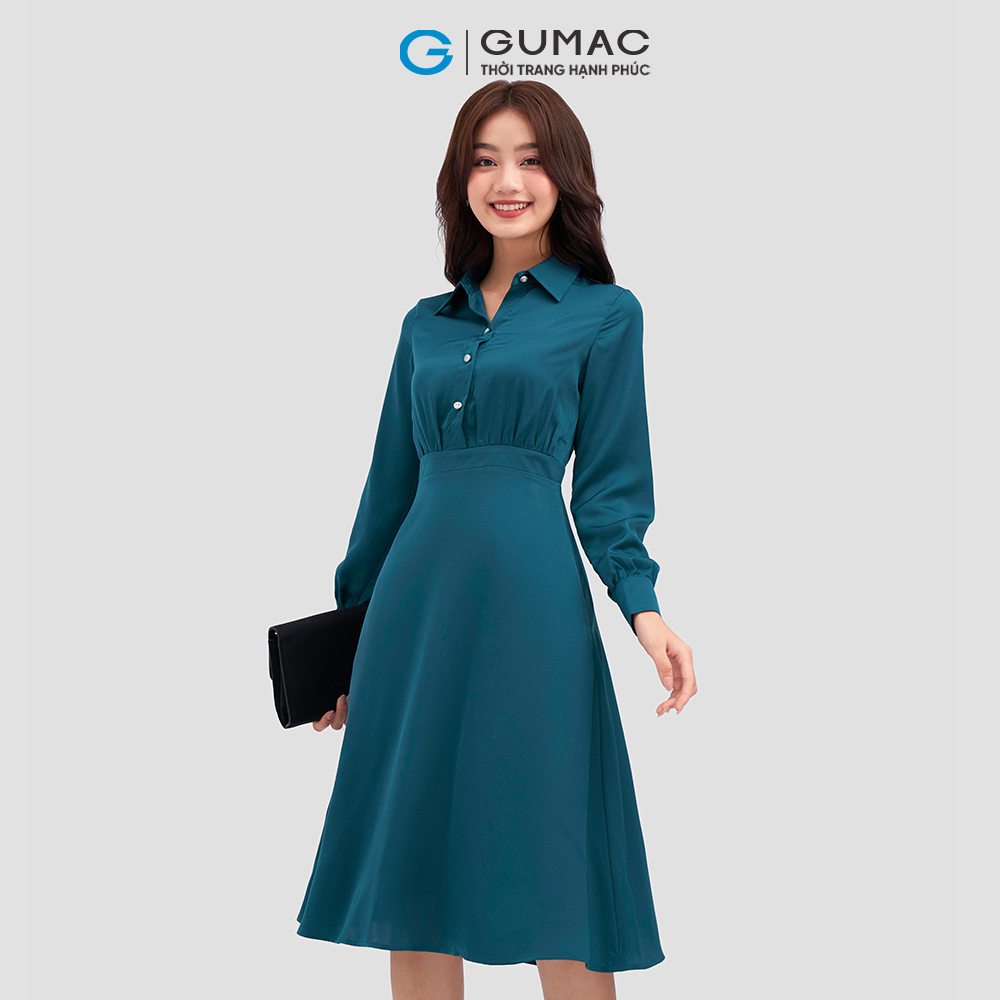 [15 - 17.5 | TẶNG QUÀ đơn từ 499K] Đầm sơ mi phom A thời trang GUMAC DC11098