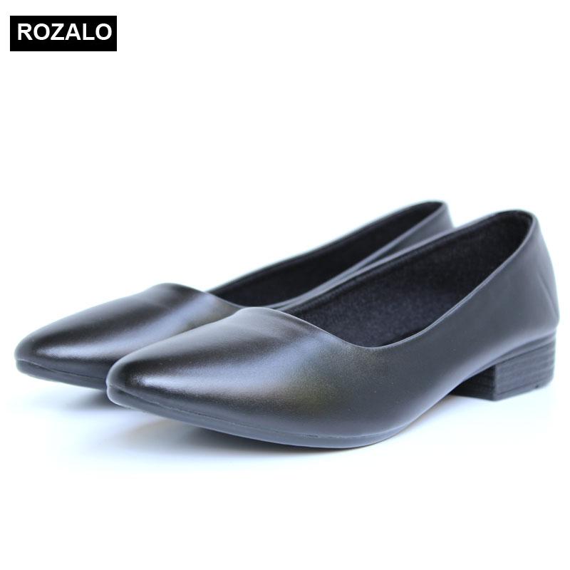 Giày búp bê nữ da mờ Rozalo R5603