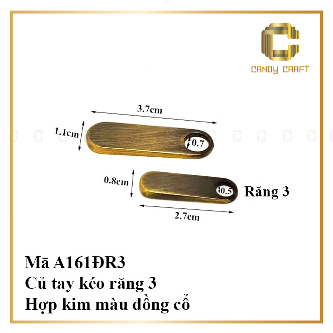 Củ tay kéo răng 5 - răng 3 - phụ kiện làm túi xách
