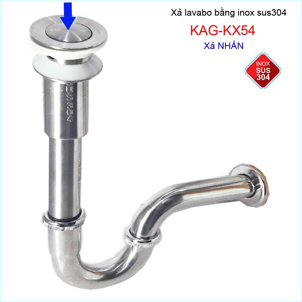 [HCM]Xả chậu lavabo KAG-KX54 Inox SUS304 bộ xả nhấn lavabo sứ Inox dày cao cấp xả nước nhanh sử dụng tốt