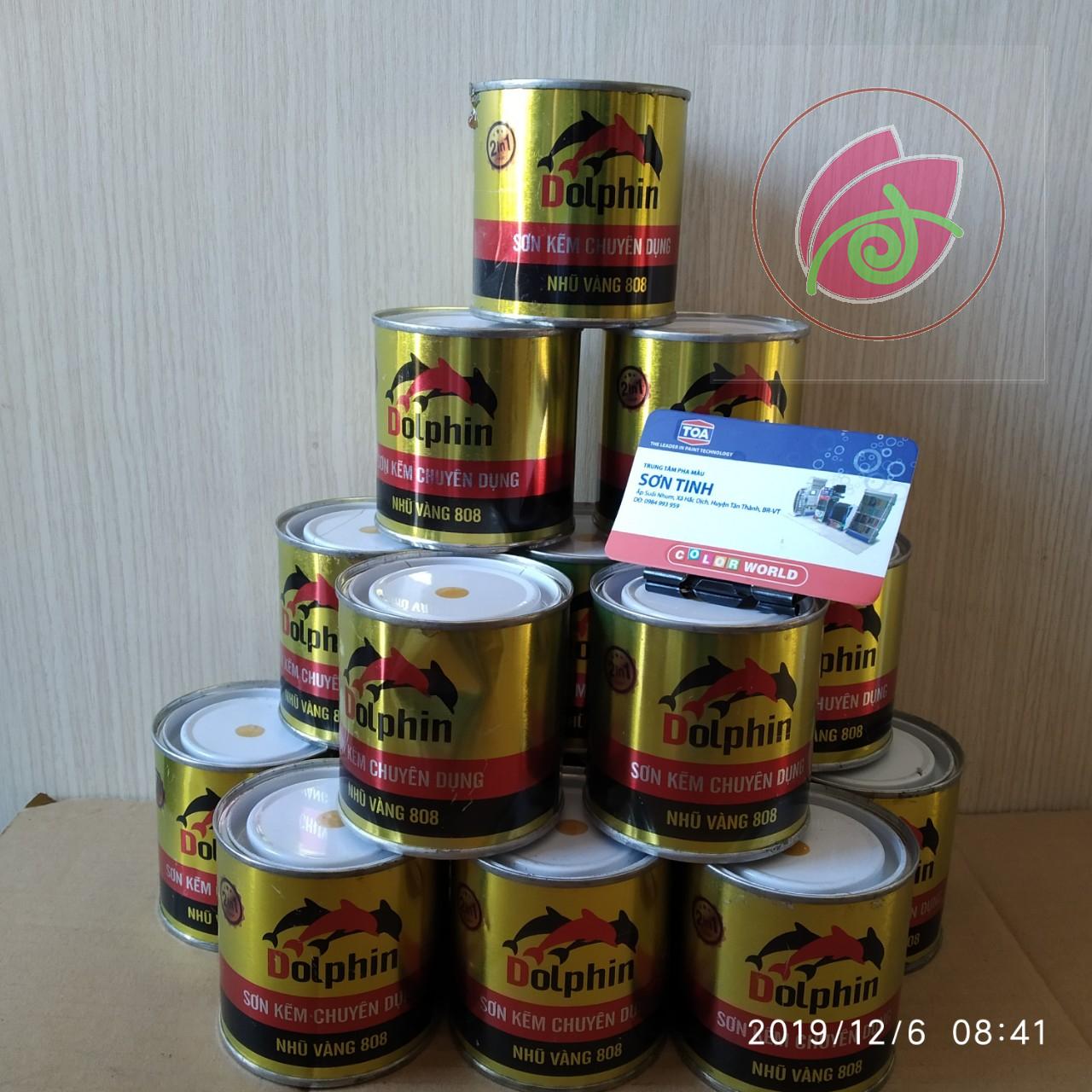 Sơn Nhũ Vàng Dolphin Lon 200gr - Sơn đa năng trên tất cả các bề mặt - DOL808
