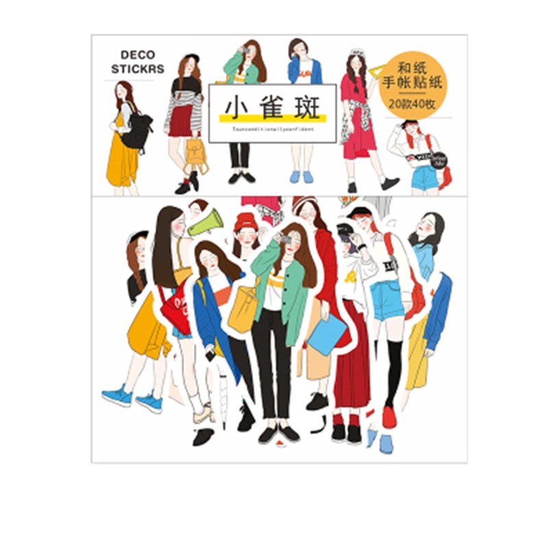 [HCM]40 sticker cổ điển trang trí dễ thương (Hàng có sẵn)