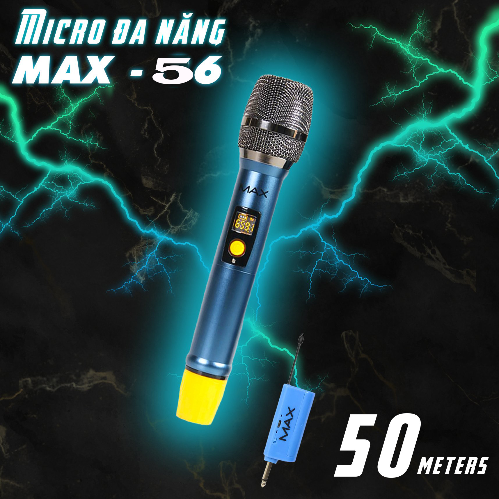 [HCM][SIÊU PHẨM 2021] Bộ Microđa Năng Không Dây Cao Cấp Max 56Micro Không Dây Mic Bluetooth Mic Karaoke Cho Loa Kéo Loa Không Dây Mic Đa Năng Sạc Pin Ngay Trên Mic - Sử Dụng Pin Sạc Dung Lượng Cao - Màn Hình LCD Hiển Thị Tần Số