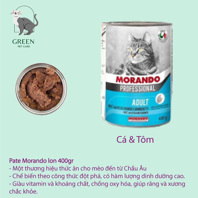 Pate Morando cho mèo đủ vị dạng lon 400gr