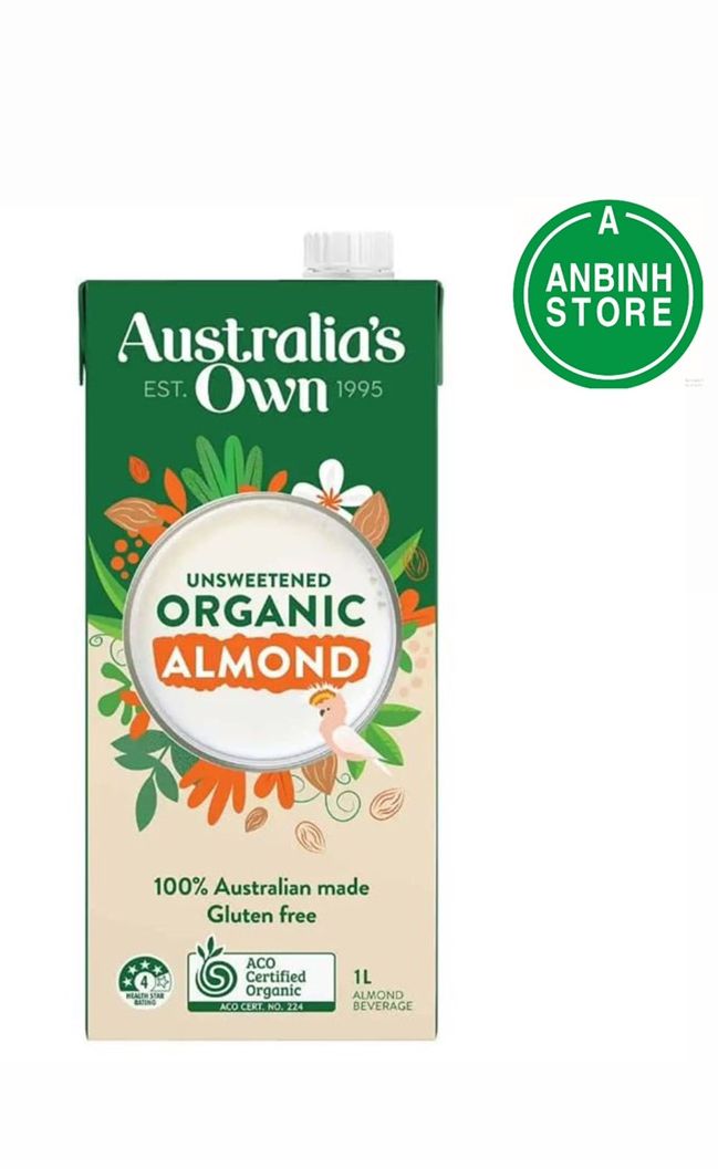 Sữa Hạt Hạnh Nhân Australia s Own hộp 1 lít không đường  thùng 8 hộp. Date