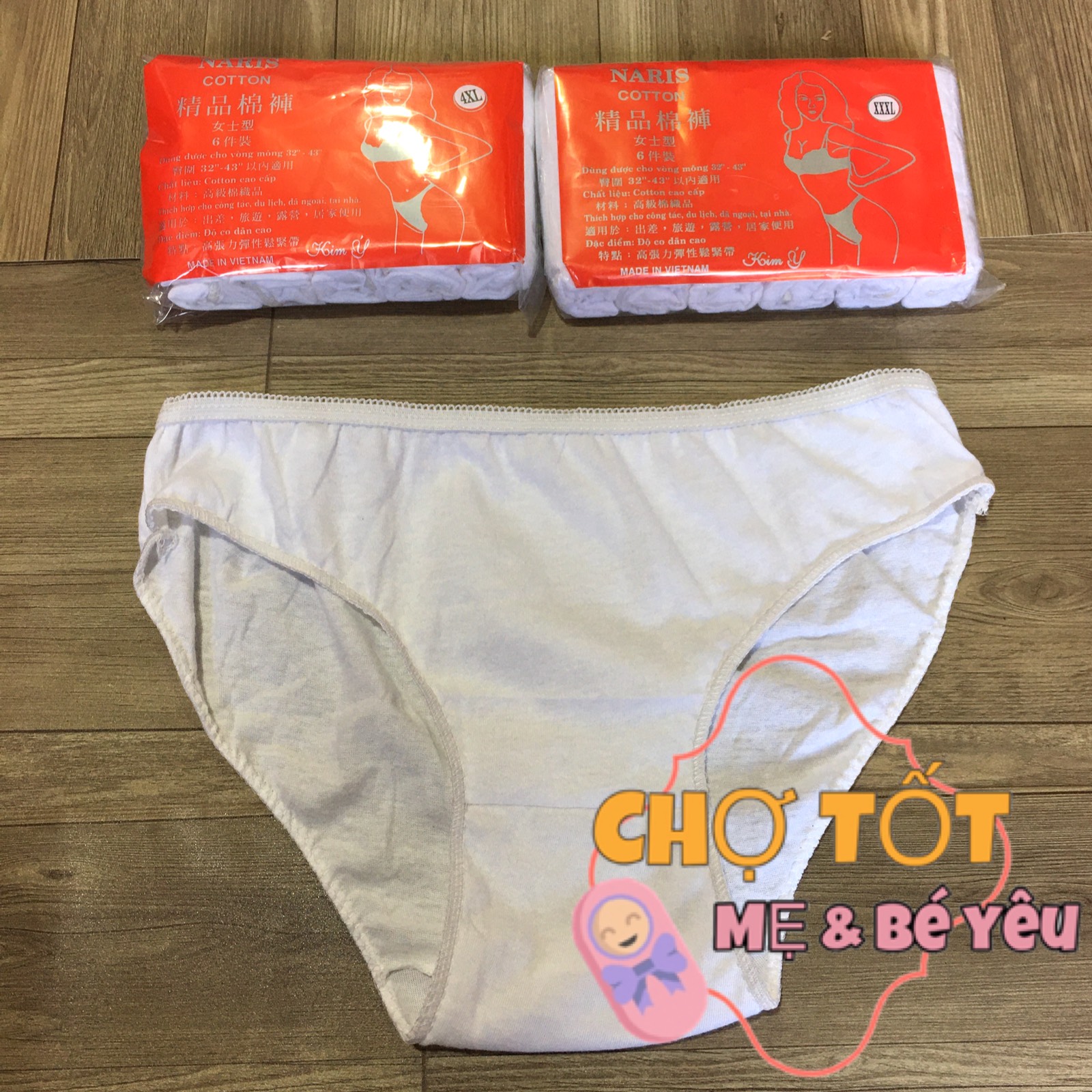 Túi 6 Chiếc Quần Lót Giấy Vải Cotton Dùng 1 Lần Size Lớn Dành Cho Người To Cân Cho Mẹ Bầu Mẹ Sau Sinh