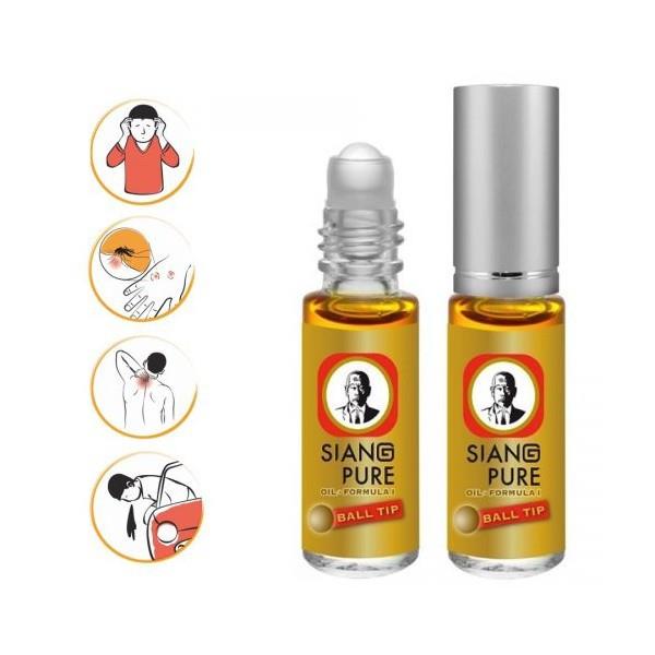 ✆  DẦU GIÓ LĂN SIANG PURE OIL BALL TIP 3CC (XANH - VÀNG - TRẮNG)